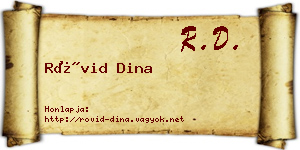 Rövid Dina névjegykártya